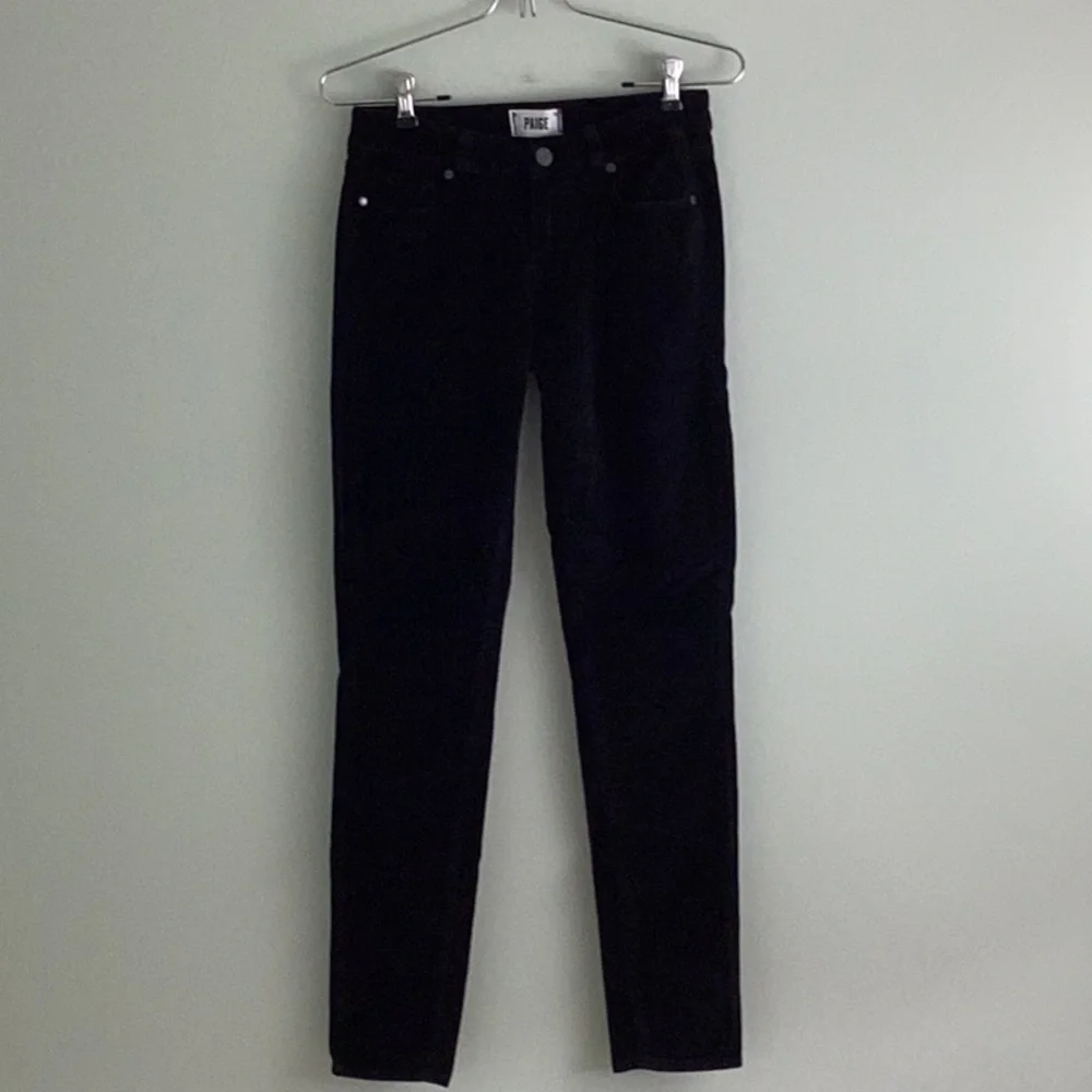 PAIGE Ultra Skinny Black Velvet Jeans - Picture 4 of 14